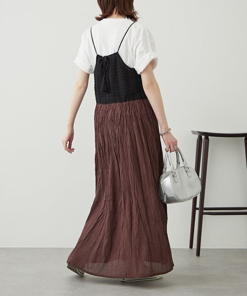 WILLOW（ウィロー）の「【willow】クロシェ切替キャミワンピース（ワンピース・レディース・ブラック/ブラウン・ONE SIZE）」の20枚目の写真