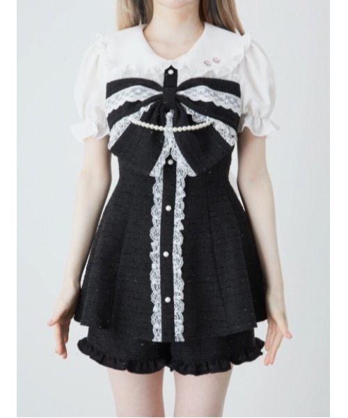 Ank Rouge（アンクルージュ）の「ツイードおリボンセットアップ（ワンピース・レディース・ホワイト/ブラック/ピンク・M）」の22枚目の写真