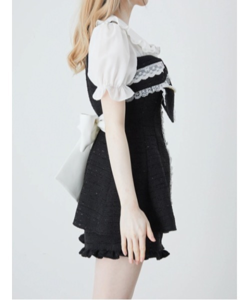 Ank Rouge（アンクルージュ）の「ツイードおリボンセットアップ（ワンピース・レディース・ホワイト/ブラック/ピンク・M）」の21枚目の写真