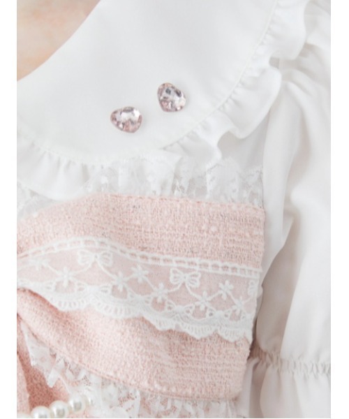 Ank Rouge（アンクルージュ）の「ツイードおリボンセットアップ（ワンピース・レディース・ホワイト/ブラック/ピンク・M）」の12枚目の写真