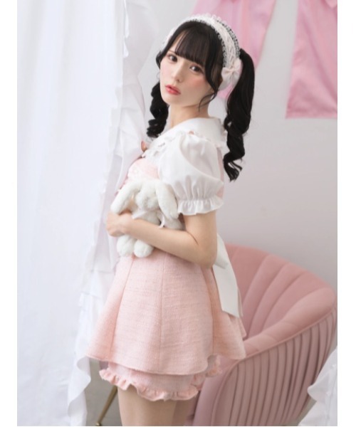 Ank Rouge（アンクルージュ）の「ツイードおリボンセットアップ（ワンピース・レディース・ホワイト/ブラック/ピンク・M）」の9枚目の写真