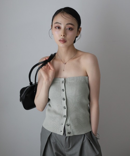 まゆゆ　　ビスチェ カットソー 肩フリル ビスチェセット[品番：YU000044252]｜夢