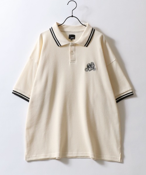 [SAINTPAIN]SPハートエンブレムロゴ ライン入りポロシャツ SAINTPAIN]SPハートエンブレムロゴ ライン入りポロシャツ SAINT