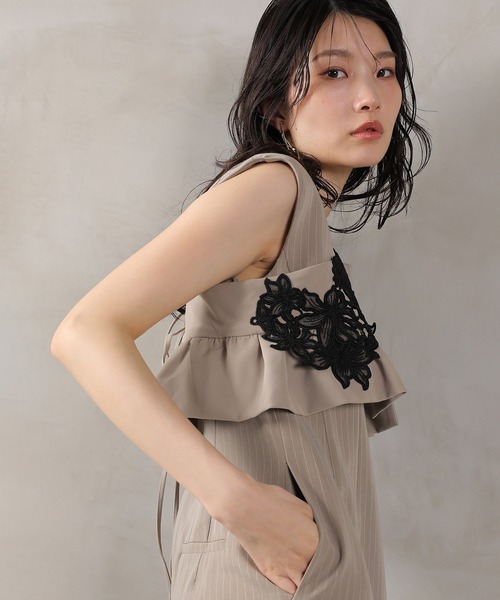 Kana（カナ）の「ピンストライプワンピース 花柄 ビスチェ 2点セット