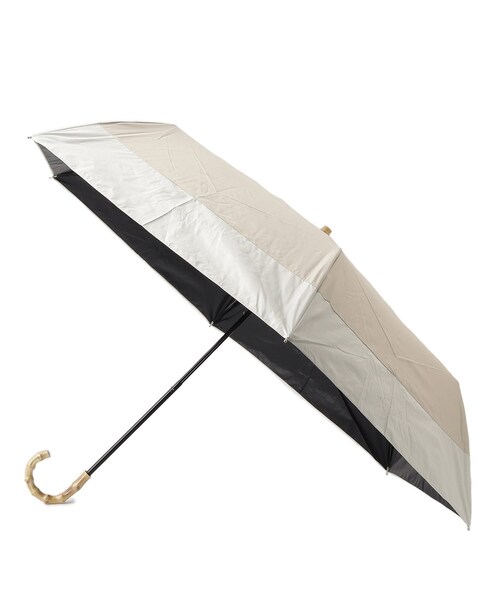 新品未使用　GHERARDINI 折りたたみ傘 晴雨兼用 ベージュ✖️オレンジ パイピング晴雨兼用2段折りたたみ傘 日傘｜アフタヌーンティー
