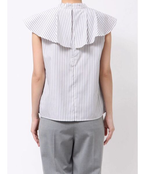 TONAL（トーナル）の「アシメフリルハイネックブラウス（シャツ/ブラウス・レディース・アイボリー/オフホワイト/ブルー・MEDIUM）」の15枚目の写真