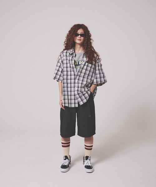 FIRST DOWN（ファーストダウン）の「マドラスチェック ショートスリーブ  シャツ（シャツ/ブラウス・メンズ・ブラック系/ブラウン系・M/L/XL）」の6枚目の写真