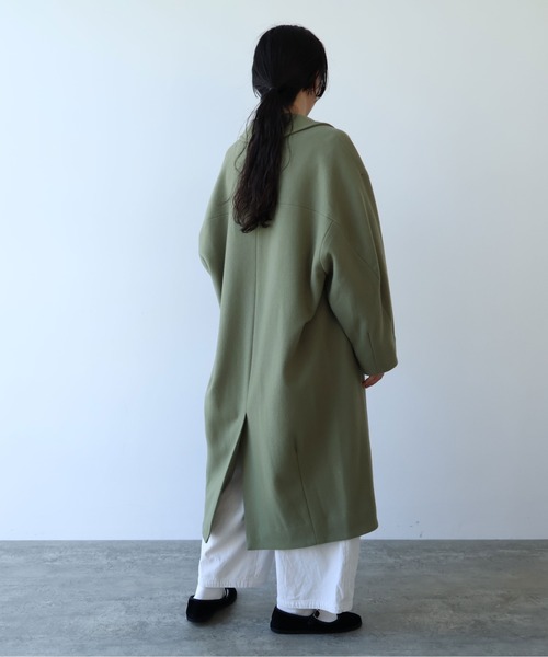 yuni（ユニ　）の「ウールsuper100 bal collar cocoonコート（ステンカラーコート・レディース・アイボリー/カーキ/ブラック/グレー・FREE）」の9枚目の写真