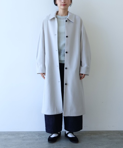 yuni（ユニ　）の「ウールsuper100 bal collar cocoonコート（ステンカラーコート・レディース・アイボリー/カーキ/ブラック/グレー・FREE）」の11枚目の写真