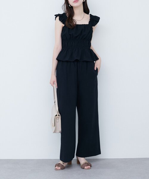 natural couture（ナチュラルクチュール）の「【WEB限定】シャーリングキャミパンツセット（その他パンツ・レディース・ブラウン/レンガ/ライトベージュ/ブラック・FREE）」の8枚目の写真