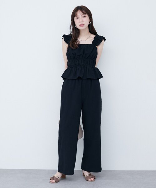 natural couture（ナチュラルクチュール）の「【WEB限定】シャーリングキャミパンツセット（その他パンツ・レディース・ブラウン/レンガ/ライトベージュ/ブラック・FREE）」の9枚目の写真