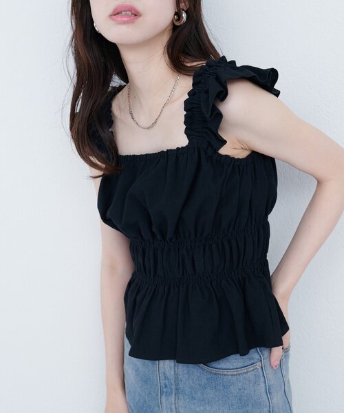 natural couture（ナチュラルクチュール）の「【WEB限定】シャーリングキャミパンツセット（その他パンツ・レディース・ブラウン/レンガ/ライトベージュ/ブラック・FREE）」の11枚目の写真