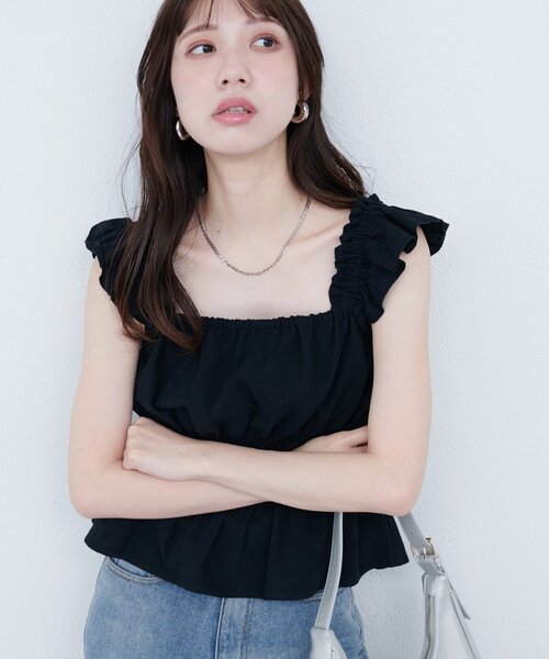 natural couture（ナチュラルクチュール）の「【WEB限定】シャーリングキャミパンツセット（その他パンツ・レディース・ブラウン/レンガ/ライトベージュ/ブラック・FREE）」の12枚目の写真