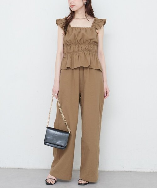 natural couture（ナチュラルクチュール）の「【WEB限定】シャーリングキャミパンツセット（その他パンツ・レディース・ブラウン/レンガ/ライトベージュ/ブラック・FREE）」の16枚目の写真