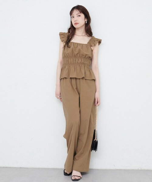 natural couture（ナチュラルクチュール）の「【WEB限定】シャーリングキャミパンツセット（その他パンツ・レディース・ブラウン/レンガ/ライトベージュ/ブラック・FREE）」の17枚目の写真