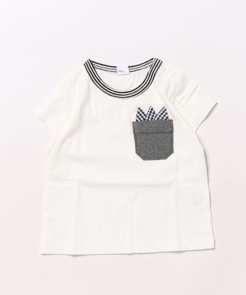 RAGMART(ラグマート)の「モチーフチーフ付きTシャツ(Tシャツ/カットソー・キッズ・その他/オフホワイト/グレー/ドット・70cm/90cm)」の2枚目の写真