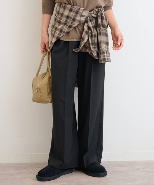 JOURNAL STANDARD relume(ジャーナルスタンダード レリューム)の「《追加/一部WEB限定/新色》スムースフレアタックパンツ(スラックス・レディース・チャコールグレー/ネイビー/ブラック・36/38)」の6枚目の写真