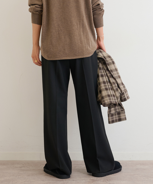 JOURNAL STANDARD relume(ジャーナルスタンダード レリューム)の「《追加/一部WEB限定/新色》スムースフレアタックパンツ(スラックス・レディース・チャコールグレー/ネイビー/ブラック・36/38)」の7枚目の写真