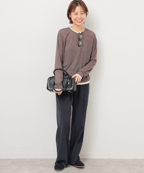 JOURNAL STANDARD relume(ジャーナルスタンダード レリューム)の「《追加/一部WEB限定/新色》スムースフレアタックパンツ(スラックス・レディース・チャコールグレー/ネイビー/ブラック・36/38)」の22枚目の写真