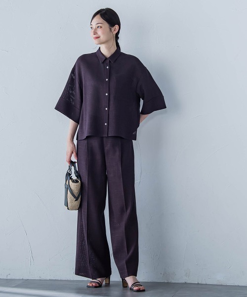 LAUTREAMONT（ロートレアモン）の「エアブリーズクロップドシャツ≪洗濯機で洗える≫（シャツ/ブラウス・レディース・オフホワイト/ブラウン系その他/ベージュ系その他・9号）」の18枚目の写真