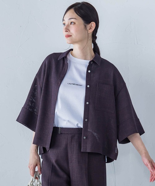 LAUTREAMONT（ロートレアモン）の「エアブリーズクロップドシャツ≪洗濯機で洗える≫（シャツ/ブラウス・レディース・オフホワイト/ブラウン系その他/ベージュ系その他・9号）」の22枚目の写真