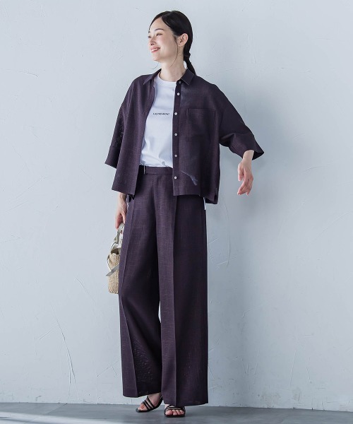 LAUTREAMONT（ロートレアモン）の「エアブリーズクロップドシャツ≪洗濯機で洗える≫（シャツ/ブラウス・レディース・オフホワイト/ブラウン系その他/ベージュ系その他・9号）」の15枚目の写真