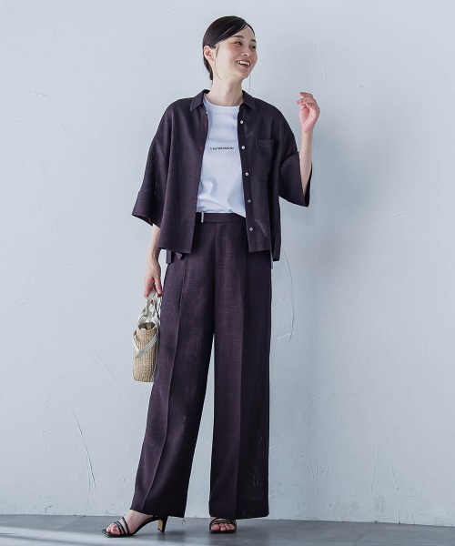 LAUTREAMONT（ロートレアモン）の「エアブリーズクロップドシャツ≪洗濯機で洗える≫（シャツ/ブラウス・レディース・オフホワイト/ブラウン系その他/ベージュ系その他・9号）」の16枚目の写真