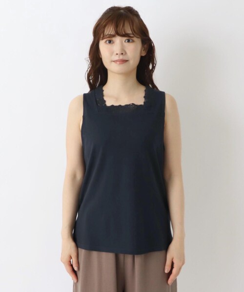 one'sterrace(ワンズテラス)の「ケミカルレース付き タンクトップ(タンクトップ・レディース・アイボリー系8/ブラウン系8/ネイビー系5・02)」の10枚目の写真