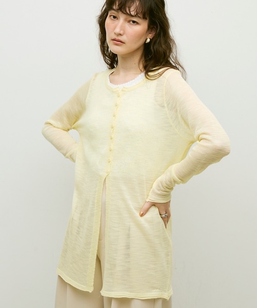 Lutim by u(ルチバイユー)の「Mist sheer cardigan / ミストシアーカーディガン(カーディガン/ボレロ・レディース・ブラック/イエロー/ホワイト/グレー・FREE)」の4枚目の写真