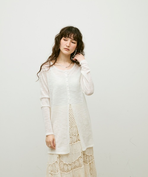 v*0様 定価2.4万円 アパルトモン Sheer Cardigan シアー カ アパルトモン Sheer Cardigan シアーカーディガン ベージュ L