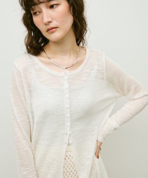 Lutim by u(ルチバイユー)の「Mist sheer cardigan / ミストシアーカーディガン(カーディガン/ボレロ・レディース・ブラック/イエロー/ホワイト/グレー・FREE)」の13枚目の写真