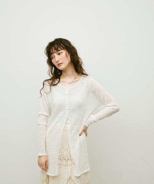 Lutim by u(ルチバイユー)の「Mist sheer cardigan / ミストシアーカーディガン(カーディガン/ボレロ・レディース・ブラック/イエロー/ホワイト/グレー・FREE)」の14枚目の写真