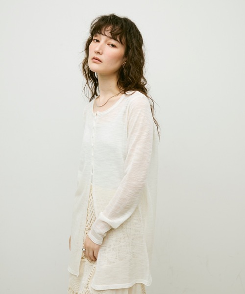 Lutim by u(ルチバイユー)の「Mist sheer cardigan / ミストシアーカーディガン(カーディガン/ボレロ・レディース・ブラック/イエロー/ホワイト/グレー・FREE)」の16枚目の写真