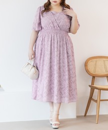 シアー花柄カシュクールワンピース