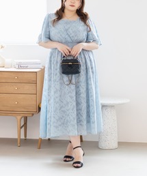 シアー花柄カシュクールワンピース