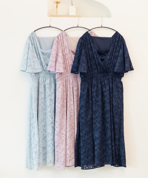 シアー花柄カシュクールワンピース（ワンピース）｜CLETTE