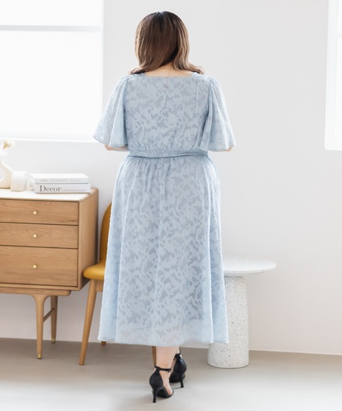CLETTE(クレット)の「シアー花柄カシュクールワンピース(ワンピース・レディース・ブルー/ピンク/ネイビー・4L/3L/LL)」の19枚目の写真