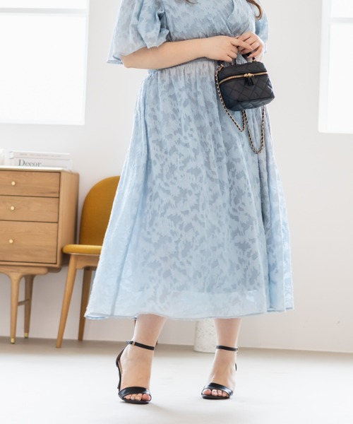 シアー花柄カシュクールワンピース（ワンピース）｜CLETTE
