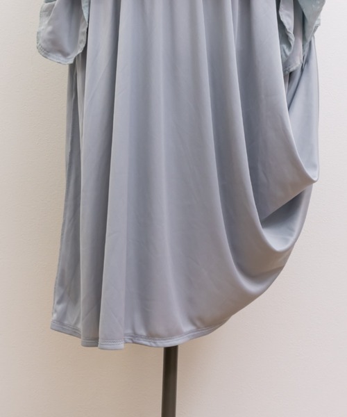 CLETTE(クレット)の「シアー花柄カシュクールワンピース(ワンピース・レディース・ブルー/ピンク/ネイビー・4L/3L/LL)」の8枚目の写真