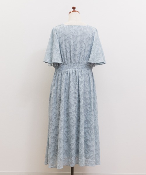 CLETTE(クレット)の「シアー花柄カシュクールワンピース(ワンピース・レディース・ブルー/ピンク/ネイビー・4L/3L/LL)」の13枚目の写真