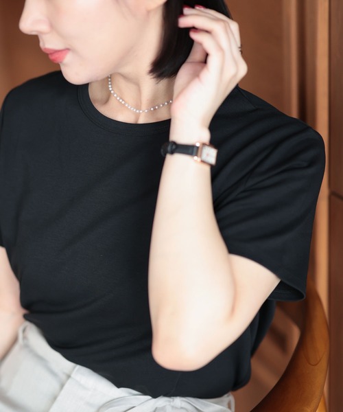 Ruwan yu(ルワンユー)の「シルクタッチコットンナイロンTシャツ【大きいサイズ対応】(Tシャツ/カットソー・レディース・ホワイト/ブラック・L/4L/3L/LL)」の10枚目の写真