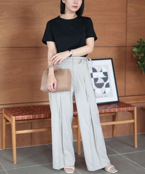 Ruwan yu(ルワンユー)の「シルクタッチコットンナイロンTシャツ【大きいサイズ対応】(Tシャツ/カットソー・レディース・ホワイト/ブラック・L/4L/3L/LL)」の11枚目の写真