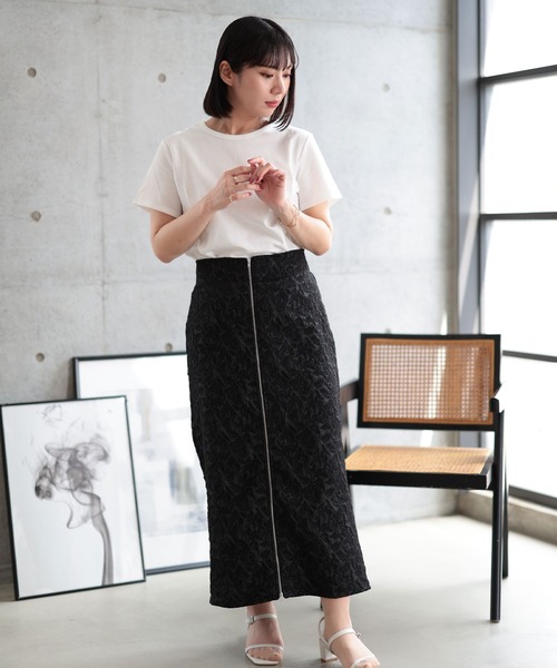 Ruwan yu(ルワンユー)の「シルクタッチコットンナイロンTシャツ【大きいサイズ対応】(Tシャツ/カットソー・レディース・ホワイト/ブラック・L/4L/3L/LL)」の15枚目の写真