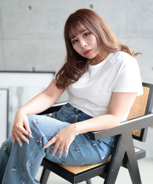 Ruwan yu(ルワンユー)の「シルクタッチコットンナイロンTシャツ【大きいサイズ対応】(Tシャツ/カットソー・レディース・ホワイト/ブラック・L/4L/3L/LL)」の17枚目の写真
