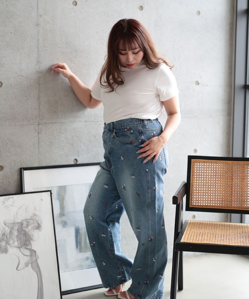Ruwan yu(ルワンユー)の「シルクタッチコットンナイロンTシャツ【大きいサイズ対応】(Tシャツ/カットソー・レディース・ホワイト/ブラック・L/4L/3L/LL)」の18枚目の写真