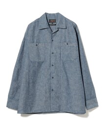 44448　ビームス　メンズ　長袖シャツ　水色　Ｍ BEAMS PLUS（ビームス プラス）B.D. COOLMAX (R) Linen（シャツ