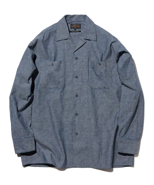 BEAMS PLUS（ビームスプラス）の「MIL Open Collar Chambray（シャツ/ブラウス・メンズ・ブルー/サックスブルー・S/L/M/XL）」の2枚目の写真