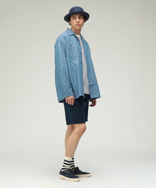 BEAMS PLUS（ビームスプラス）の「MIL Open Collar Chambray（シャツ/ブラウス・メンズ・ブルー/サックスブルー・S/L/M/XL）」の3枚目の写真