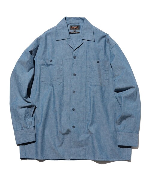BEAMS PLUS（ビームスプラス）の「MIL Open Collar Chambray（シャツ/ブラウス・メンズ・ブルー/サックスブルー・S/L/M/XL）」の6枚目の写真