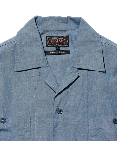 BEAMS PLUS（ビームスプラス）の「MIL Open Collar Chambray（シャツ/ブラウス・メンズ・ブルー/サックスブルー・S/L/M/XL）」の7枚目の写真
